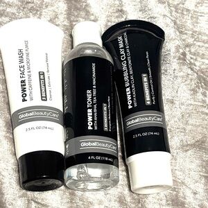 Global Beauty Care 3 Pc Skincare Set: Power Wash Face Scrub, Power Toner, & Mask